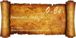 Omoracz Csák névjegykártya